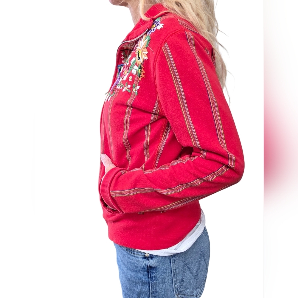 Vintage Custo Barcelona Embroidered Zip Jacket Size 4 Boho Festival Y2K - Picture 3 of 9